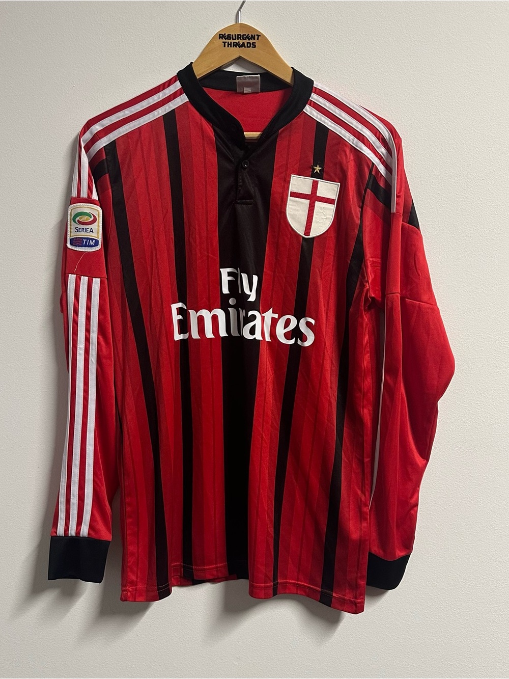 AC Milan 2014-2015 Long Sleeve Soccer Jersey Red #1 XL